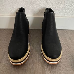 Womens black wedge 7
